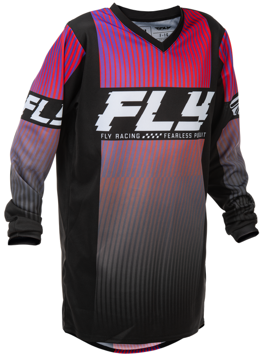 FLY Racing 2026 Youth F-16 Jersey Black/Red/Purple