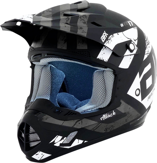 AFX FX-17 Offroad Helmet Attack Matte Black/Silver