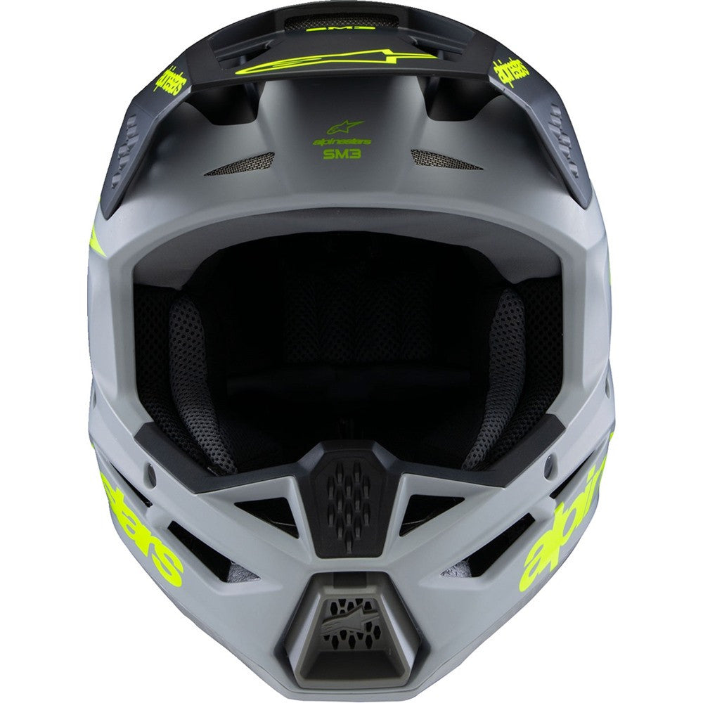 Alpinestars Youth Supertech SM3 Helmet Radium Gray/Black/Yellow Fluo Matte