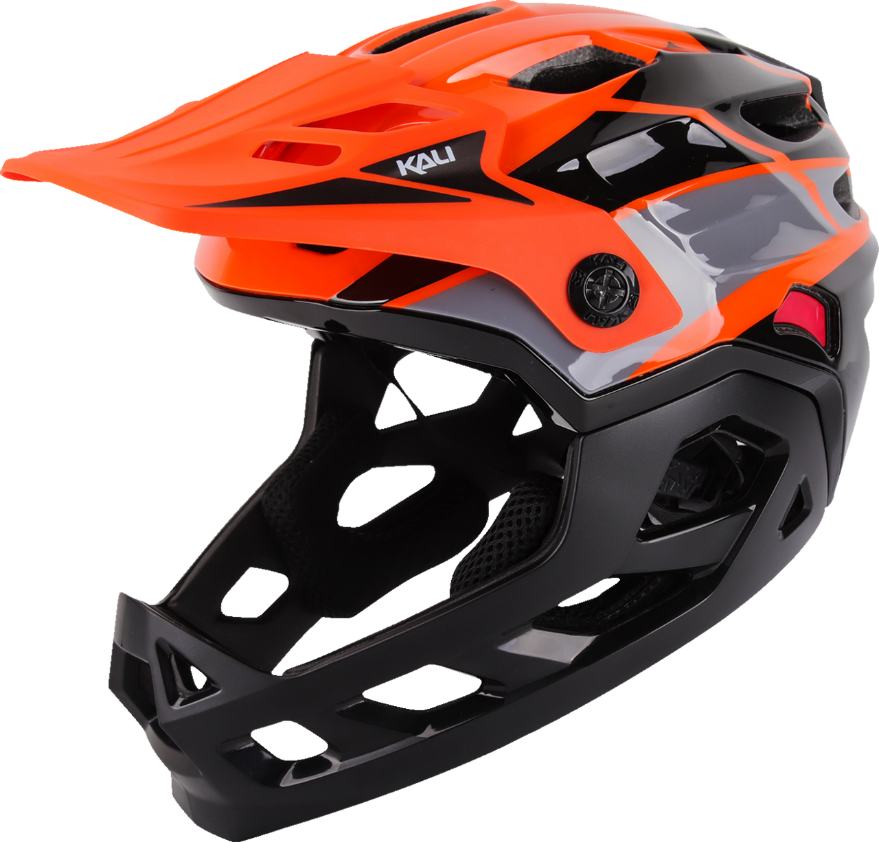 Kali Child Maya Race Full Face Bicycle Helmet Race Gloss Orange/Gray/Black