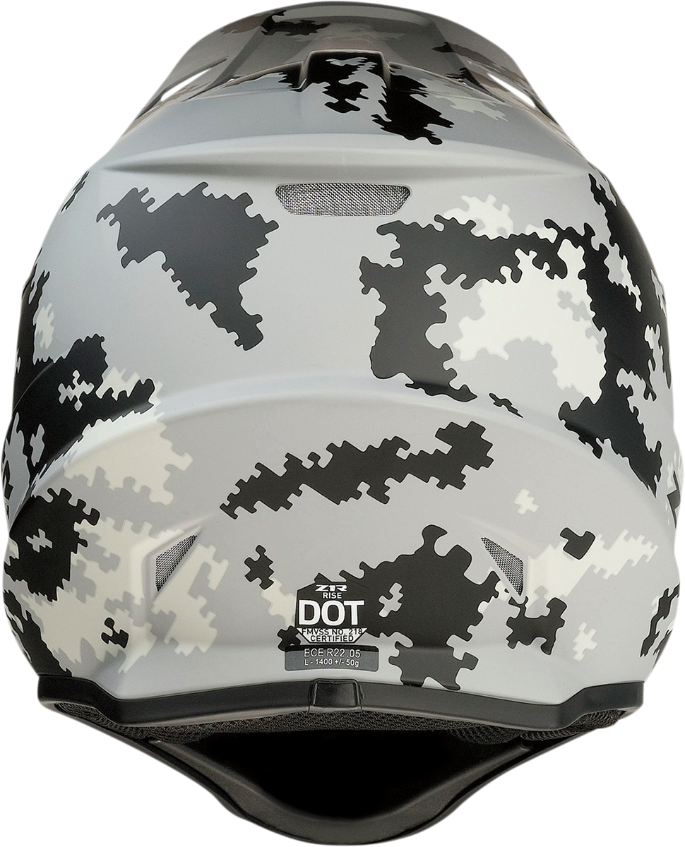 Z1R Rise Digi Camo Offroad Helmet Grey