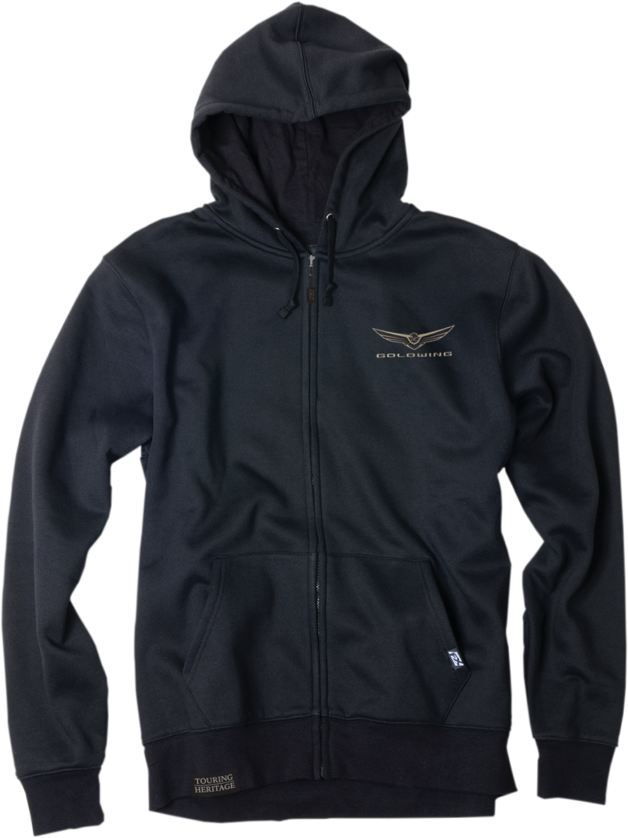 Factory Effex Gold Wing Mens Icon Zip-Up Hoodie Black