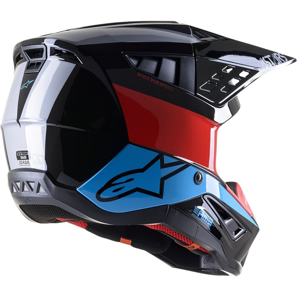 Alpinestars SM5 Bond Offroad Helmet Black/Red/Cyan
