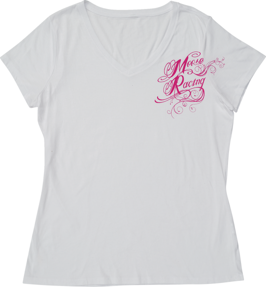 Moose Racing Women's Flourish Script T-Shirt White