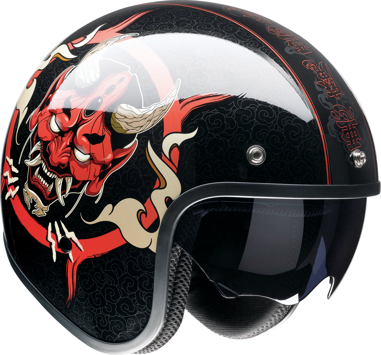 Z1R Saturn Devilish Open-Face Helmet Black/Red