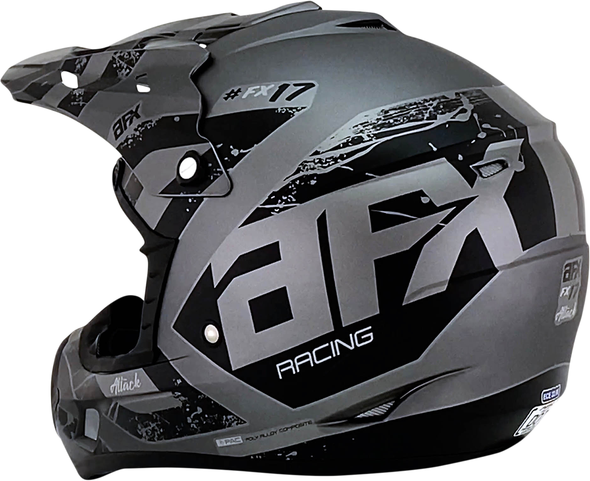 AFX FX-17 Offroad Helmet Attack Frost Gray/Matte Black