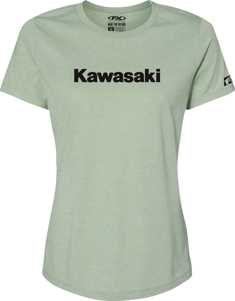Factory Effex Womens Kawasaki T-Shirt Light Heather Green