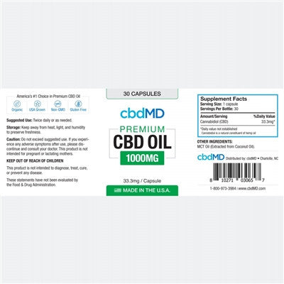 cbdMD Oil Capsules 30 count 1000mg