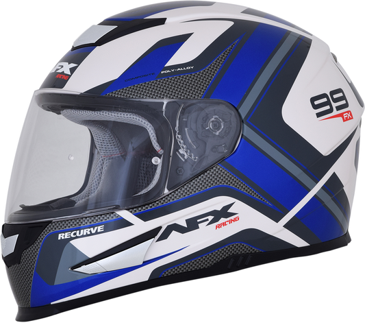 AFX FX-99 Full Face Helmet Recurve Pearl White/Blue