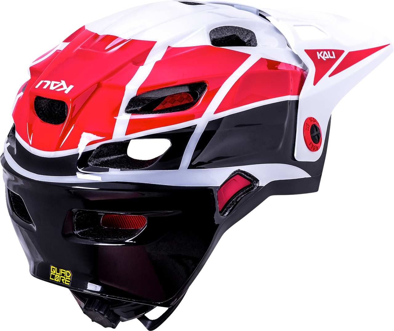 Kali Child Maya Race Full Face Bicycle Helmet Race Gloss White/Red/Black