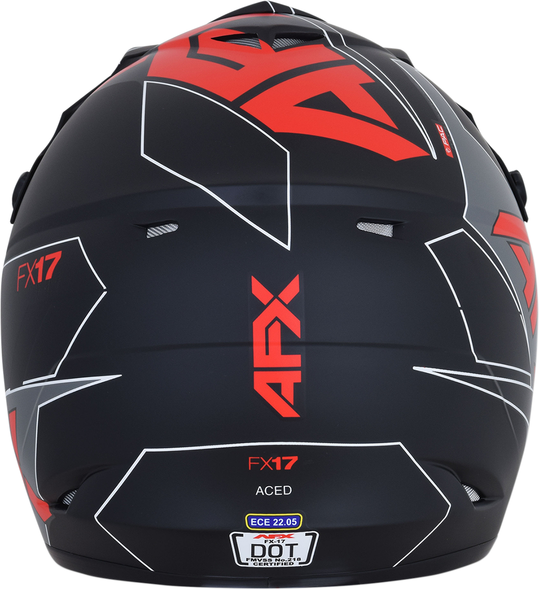 AFX FX-17 Offroad Helmet Aced Matte Black/Red