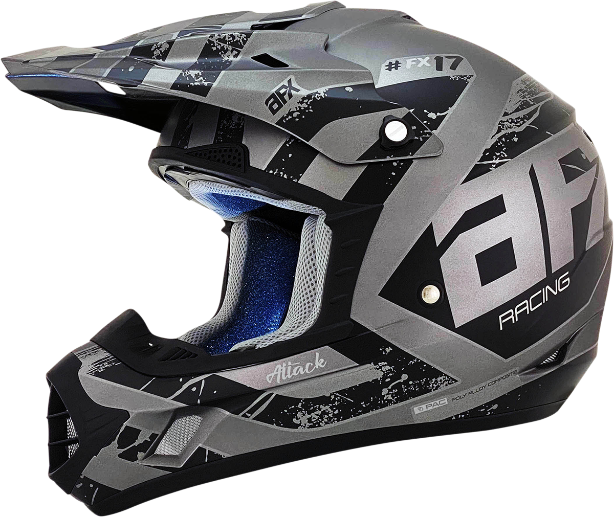 AFX FX-17 Offroad Helmet Attack Frost Gray/Matte Black