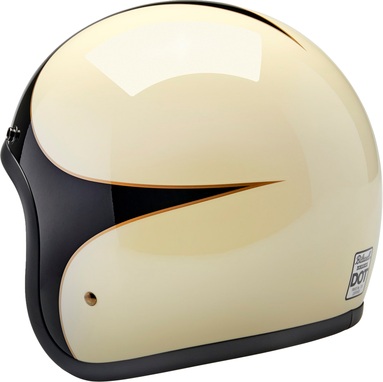 Biltwell Bonanza Open Face Helmet Gloss Vintage White/Black Scallop