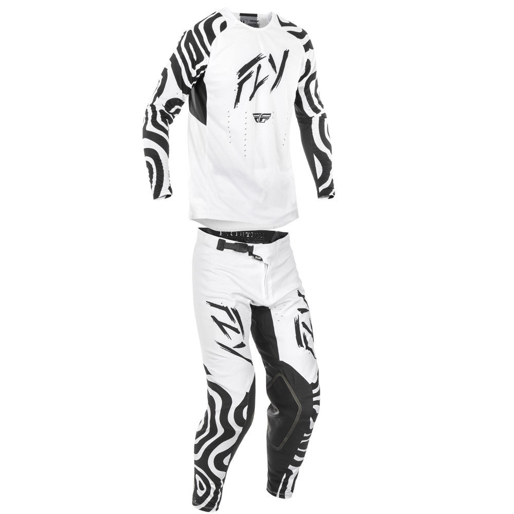 FLY Racing 2025 Evolution DST Abyss Jersey Pant Combo White/Black