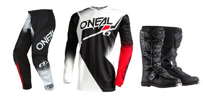 O'NEAL 2022 Element Racewear Black/White/Red Jersey Pant Boots Combo