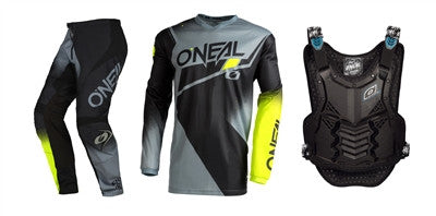 O'NEAL 2022 Element Racewear Black/Grey Jersey Pant Chest Protector Combo