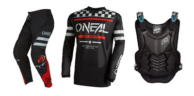 O'NEAL 2022 Element Squadron Black/Grey Jersey Pant Chest Protector Combo