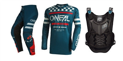 O'NEAL 2022 Element Squadron Teal/Grey Jersey Pant Chest Protector Combo