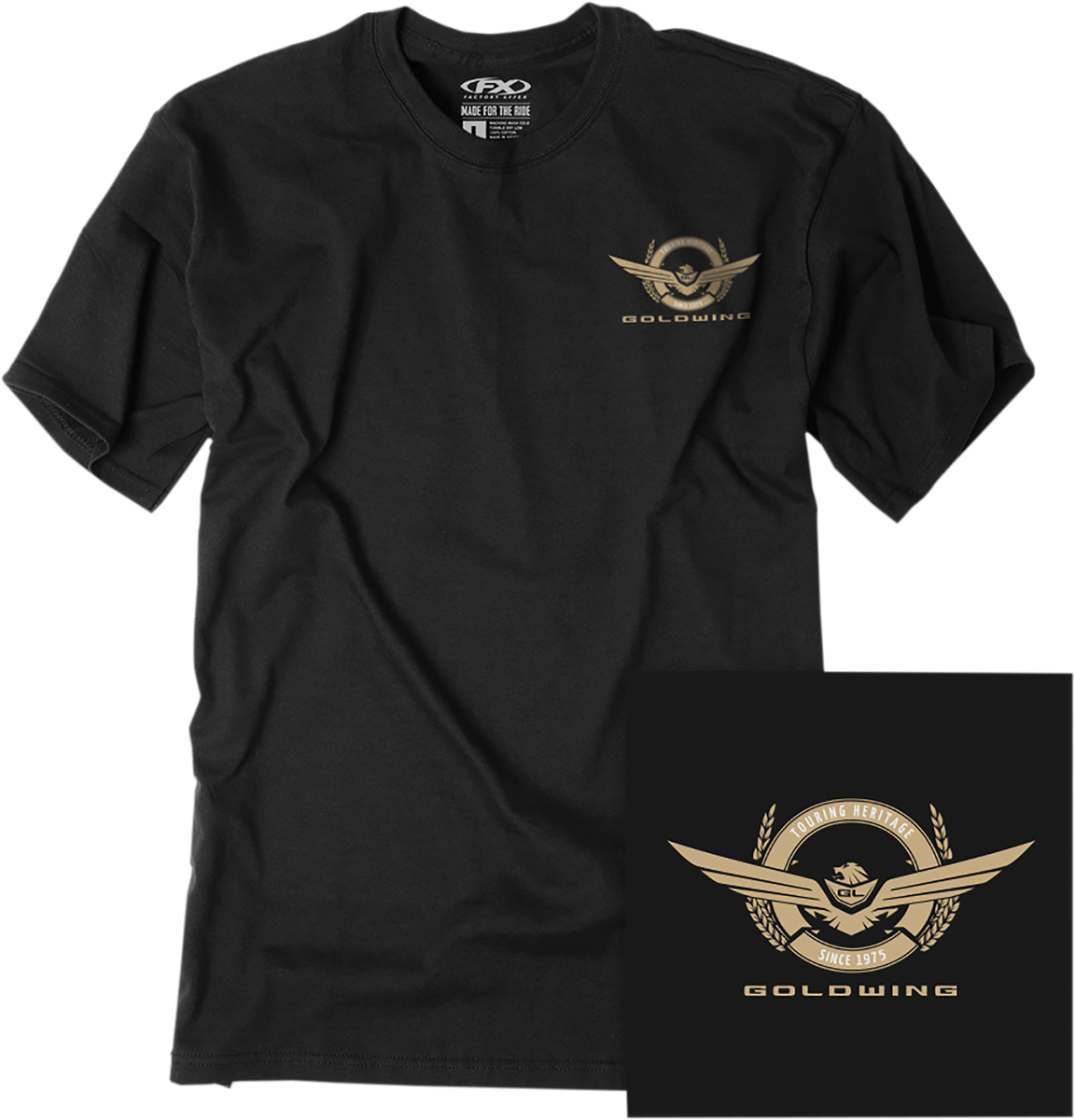Factory Effex Gold Wing Mens Badge T-Shirt Black