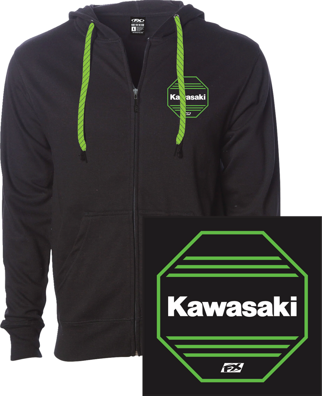 Factory Effex Kawasaki Octagon Zip-Up Black