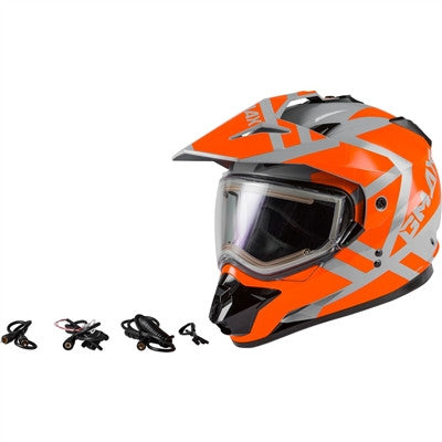 GMAX GM-11S Trapper Snow Helmet with Electric Shield - Grey/Orange