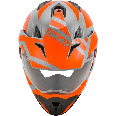 GMAX GM-11S Trapper Snow Helmet with Electric Shield - Grey/Orange
