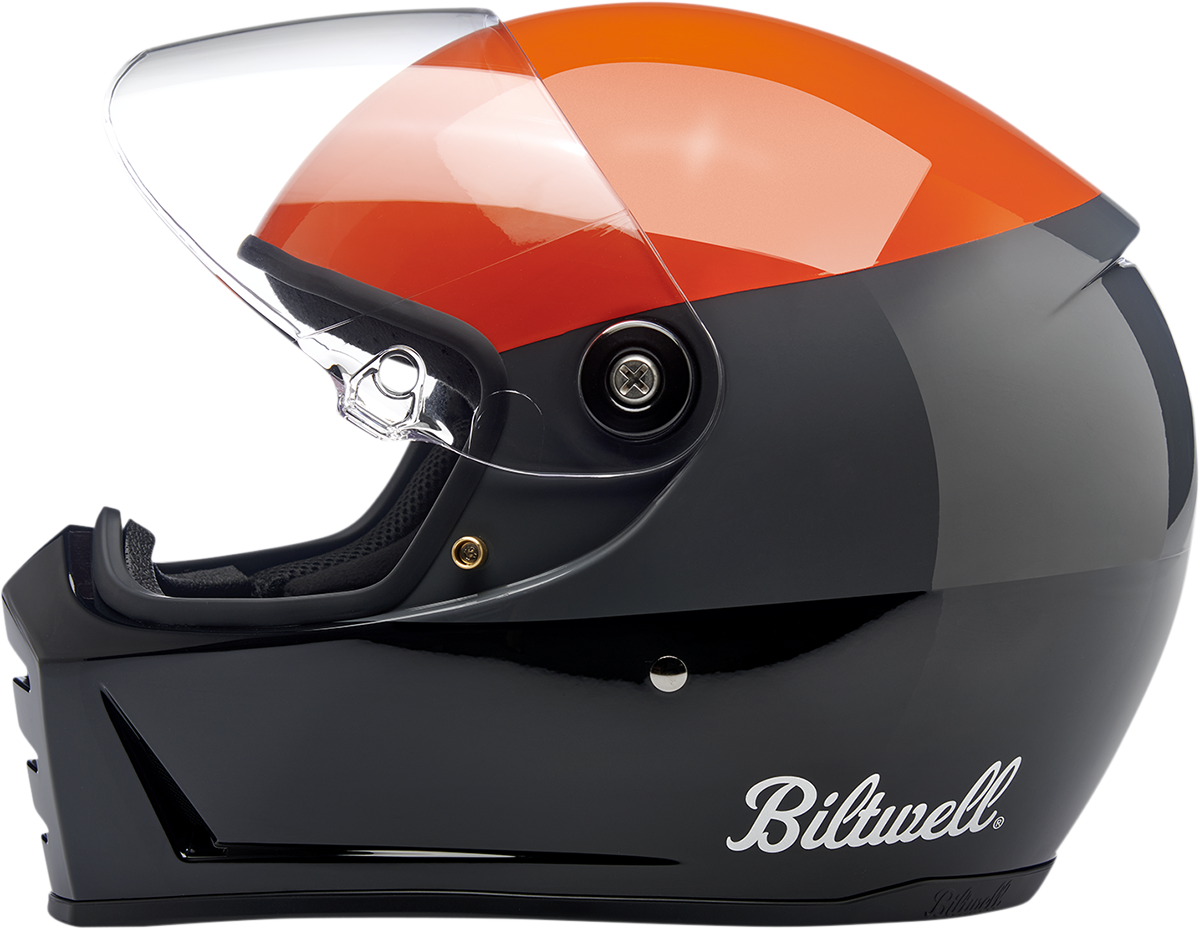 Biltwell Lane Splitter Full Face Helmet Gloss Podium Orange/Gray/Black