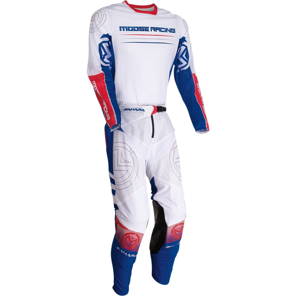 Moose Racing 2022 Sahara Jersey Pant Combo Red/White/Blue