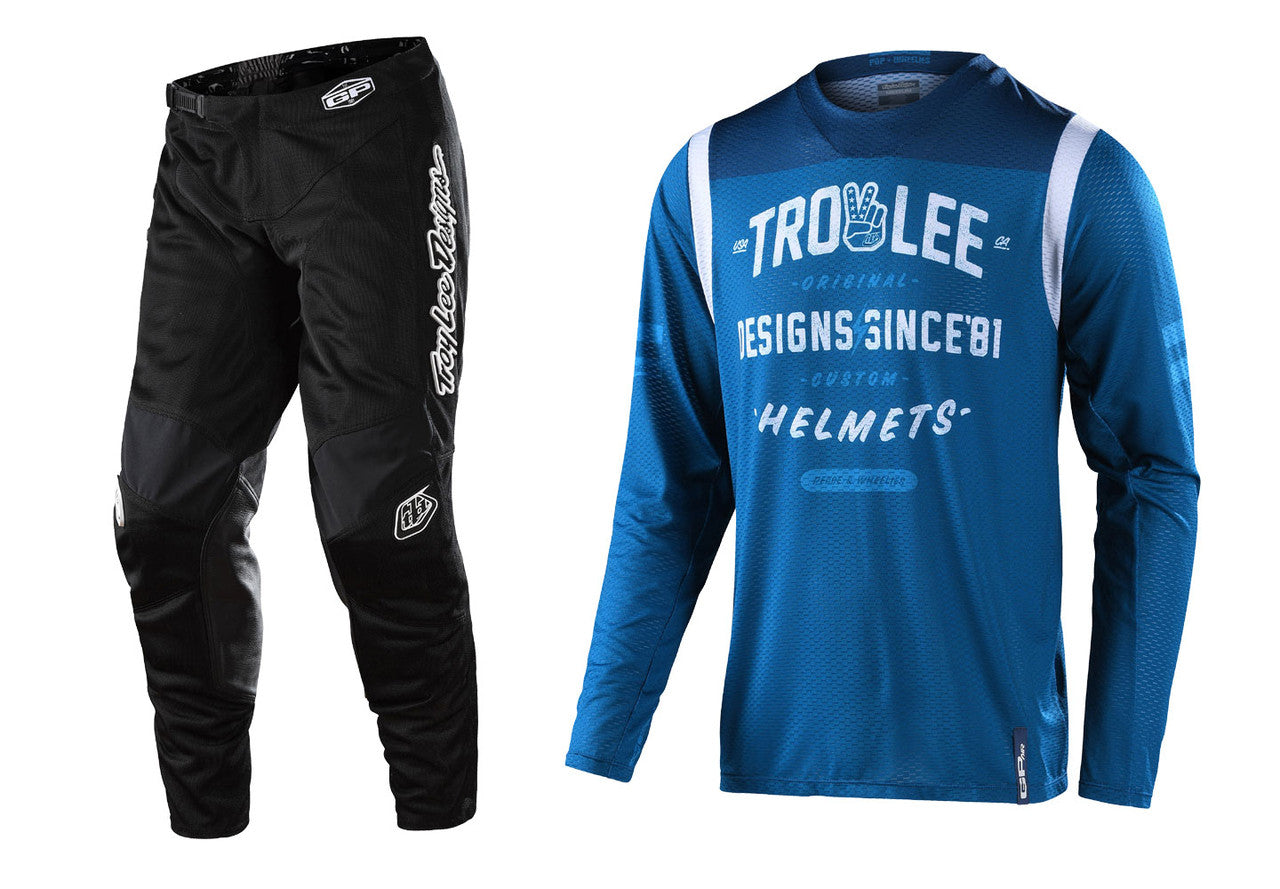 Troy Lee Designs 2022 GP Air Jersey and Pant Combo Roll Out Blue