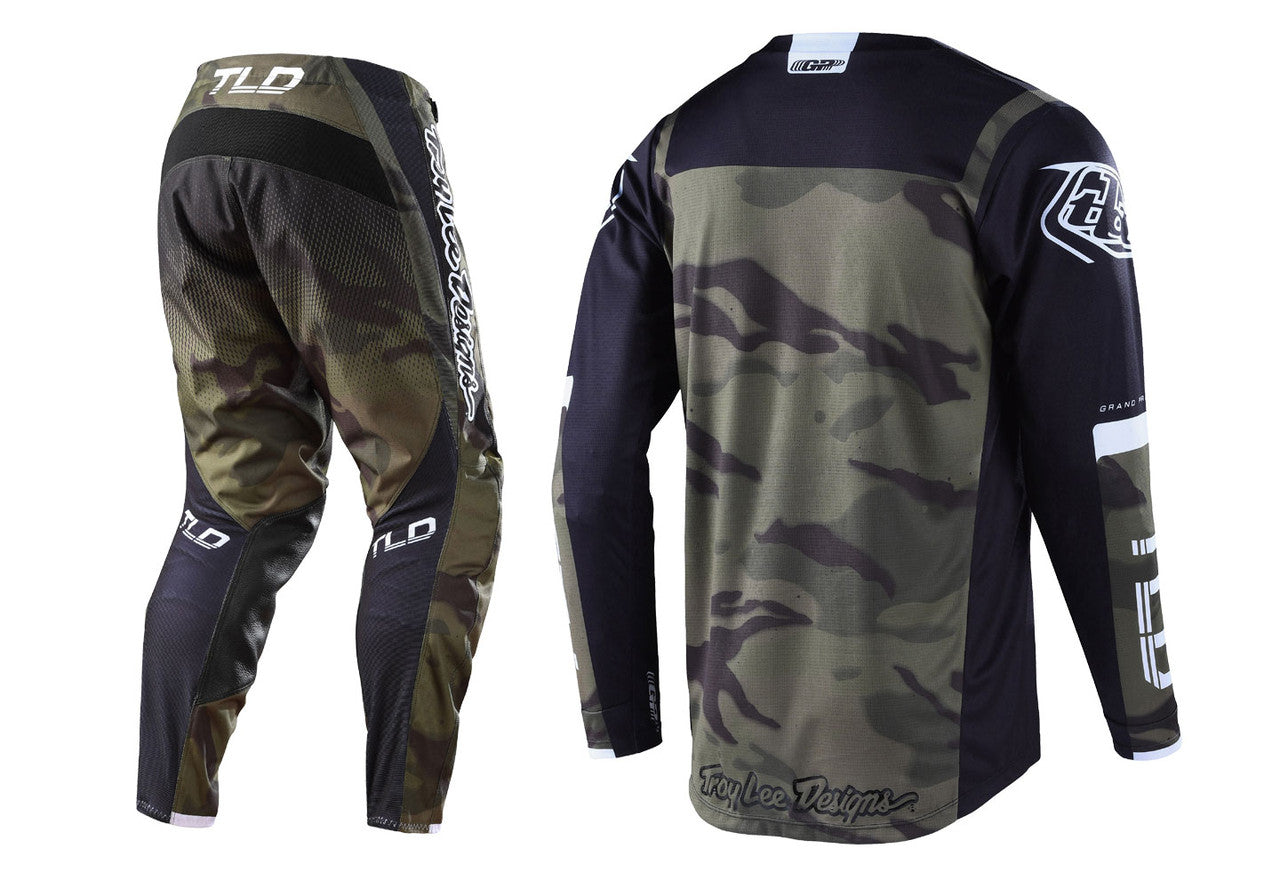 Troy Lee Designs 2022 GP Jersey and Pant Combo Brazen Camo Green