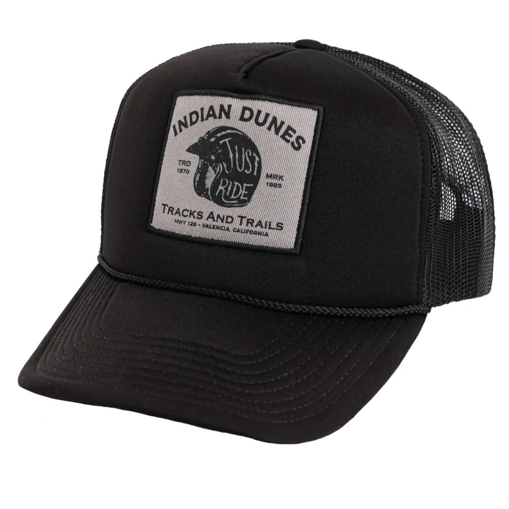 Indian Dunes Just Ride Trucker Snapback Hat - Black
