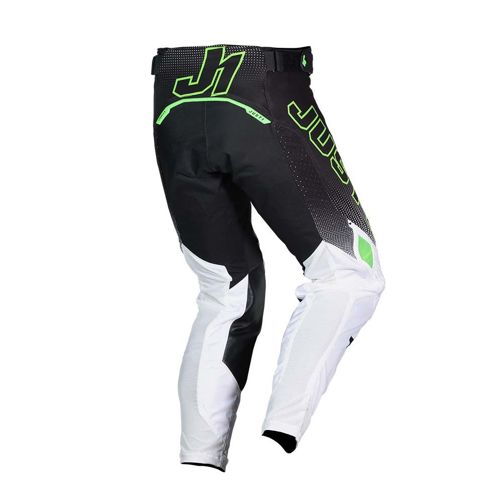 JUST1 2025 Moto Flex 2.0 Jersey Pant Combo White Transition Green Black