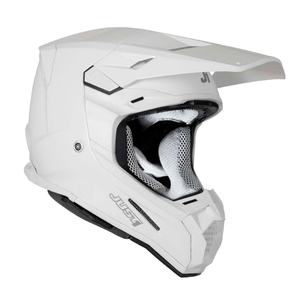 JUST1 J22F Solid Offroad Helmet Gloss White