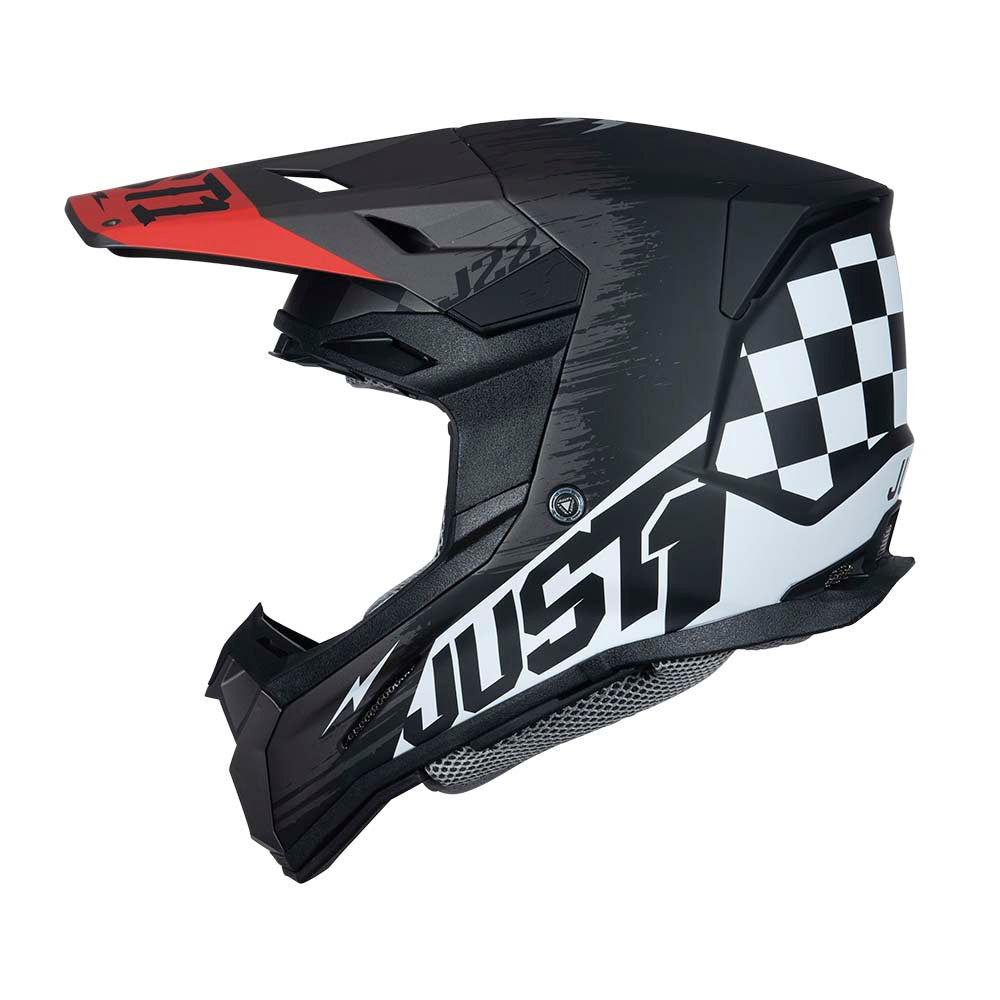 Just 1 J22F Flagman Offroad Helmet Red/Titanium/Black