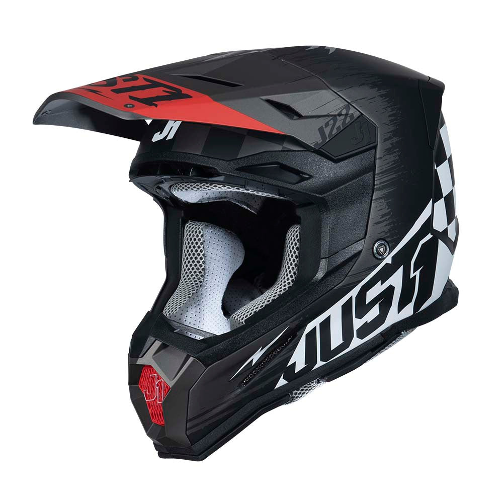Just 1 J22F Flagman Offroad Helmet Red/Titanium/Black