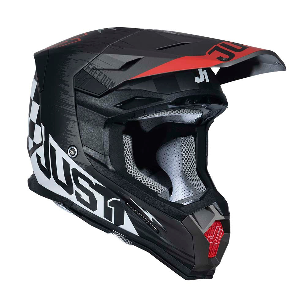 Just 1 J22F Flagman Offroad Helmet Red/Titanium/Black