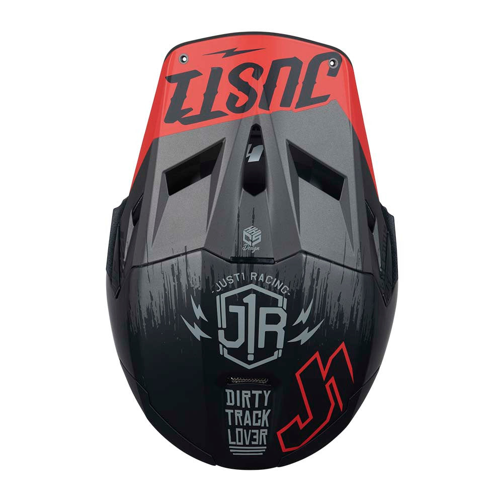 Just 1 J22F Flagman Offroad Helmet Red/Titanium/Black