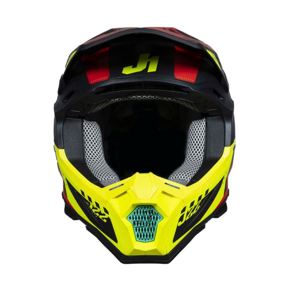 Just 1 J22F Frenetik Offroad Helmet Fire Fluo Yellow/Red/White
