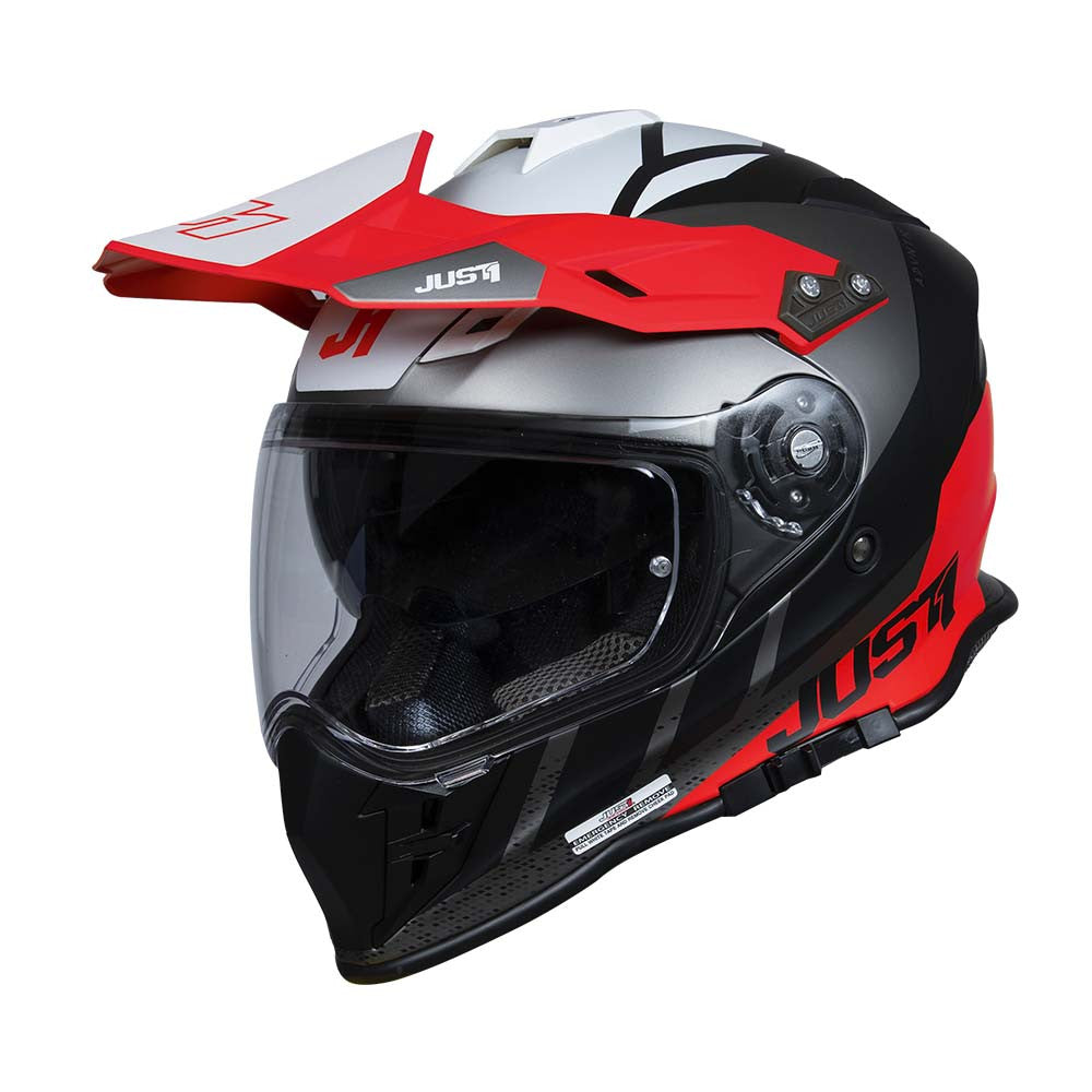 JUST1 J34 Pro Outerspace Adventure Dual Sport Helmet Black/Red/White