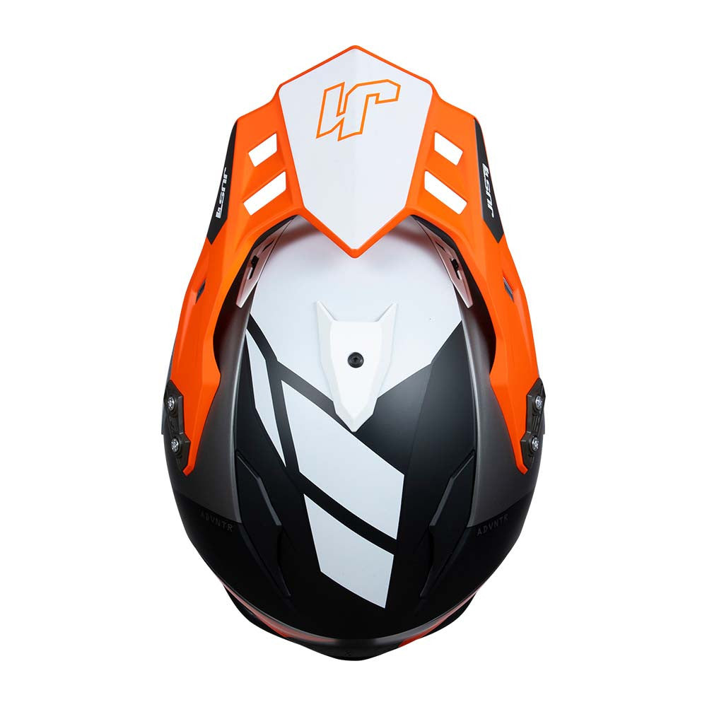 JUST1 J34 Pro Outerspace Adventure Dual Sport Helmet Black/Titanium/Orange