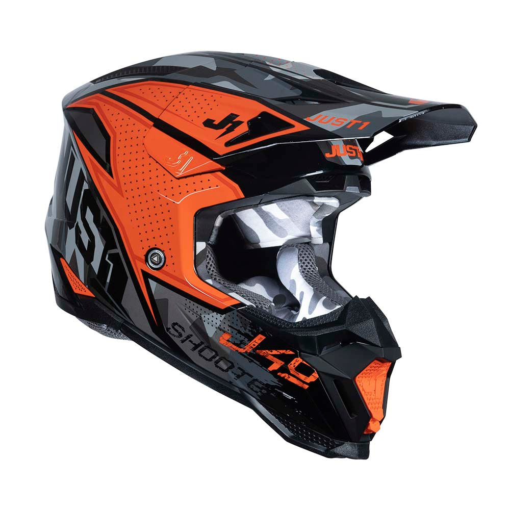 JUST1 J40 Shooter Offroad Helmet Camo Orange/Black