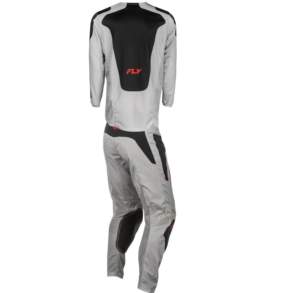 FLY Racing 2025 Kinetic Sym Jersey Pant Combo Light Grey/Red/Black