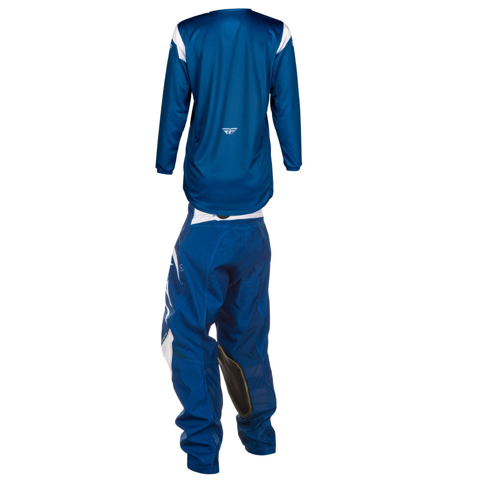 FLY Racing 2025 Youth Kinetic Stoke Jersey Pant Combo Navy/White