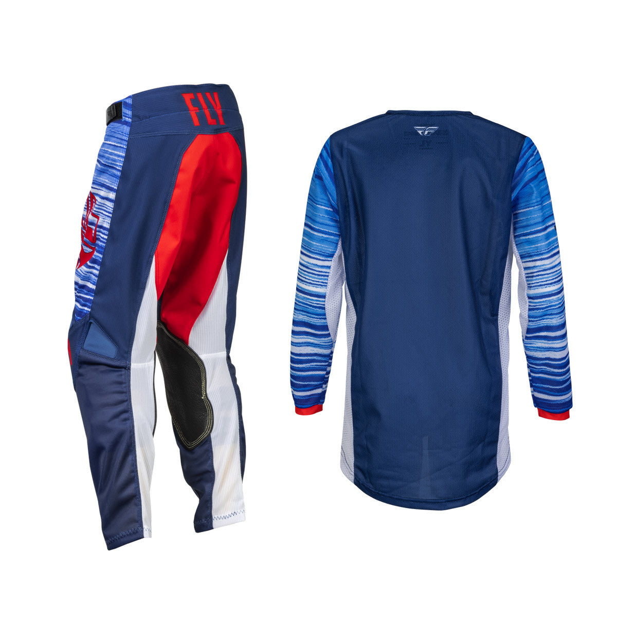 FLY Racing 2023 Youth Kinetic Mesh Jersey Pant Combo Red/White/Blue