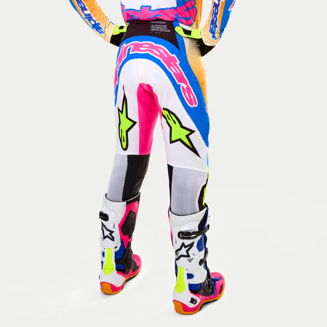 Alpinestars Limited Edition Supertech LE Coast Pant - White/Dark Blue/Pink Fluo