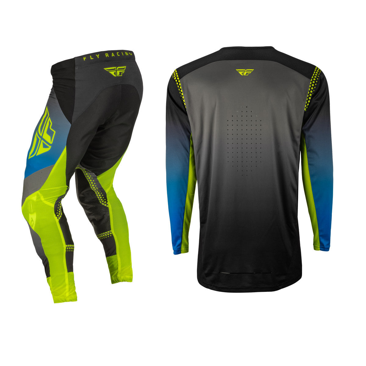 FLY Racing 2023 Lite Jersey Pant Combo Grey/Blue/Hi-Vis