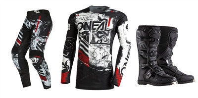 O'NEAL 2022 Mayhem Scarz Black/White Jersey Pant Boots Combo