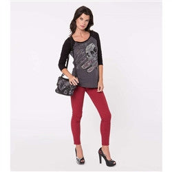 Metal Mulisha Womens Bites the Dust Raglan Tee - Charcoal