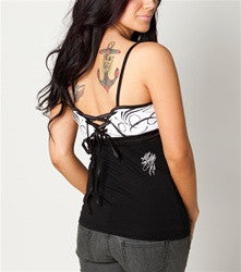 Metal Mulisha Womens Take Flight Tank - Black/White - X-Small