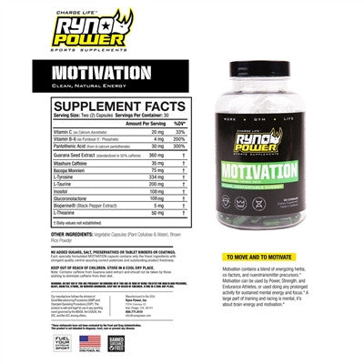 Ryno Power Motivation Capsules 60ct